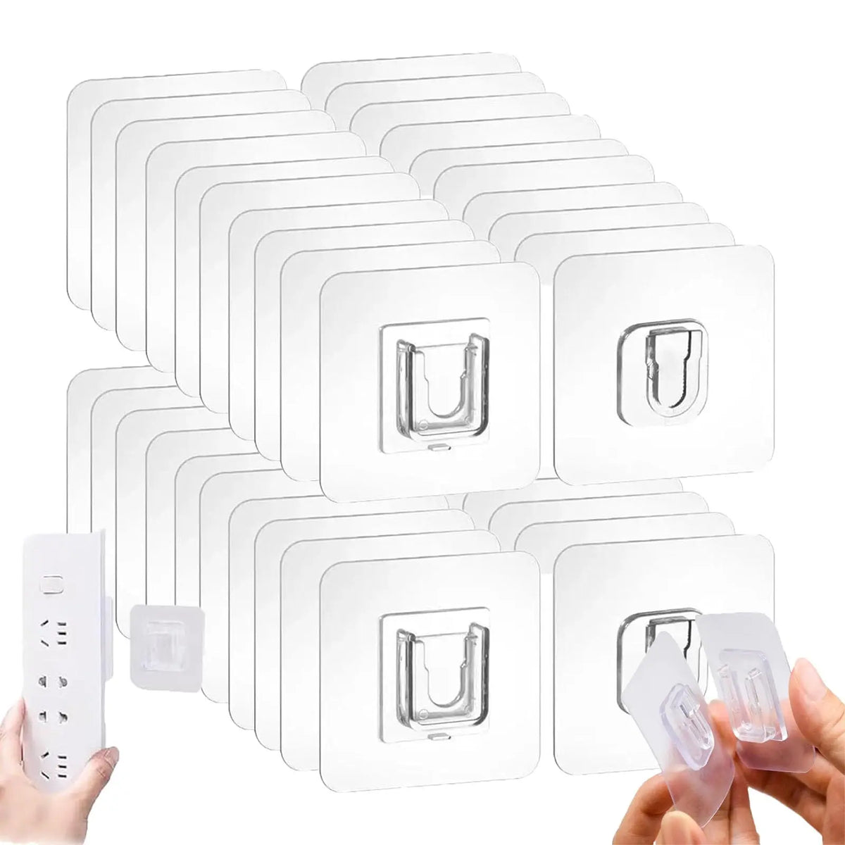 Double-Sided Self Adhesive Wall Hooks Strong Sticky Transparent Traceless Kitchen Bedroom Wall Hook Storage Holders Wholesale