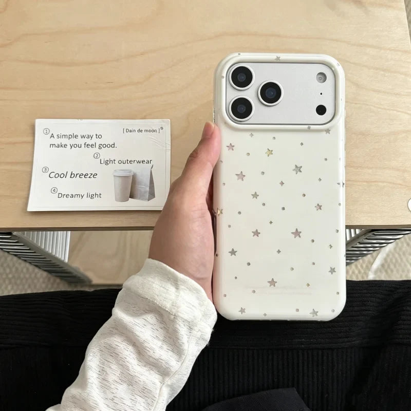 Colored Star-shape Imd Shockproof Phone Case For iPhone 17 16 15 14 13 Pro Max Protector Back Cover