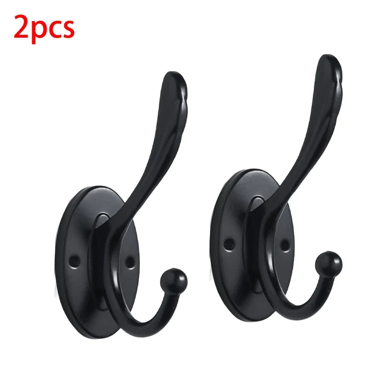2/4pcs metal wall hooks, wall-mounted aluminum material hooks - Easy to install, adhesive type, suitable for clothes, hats.