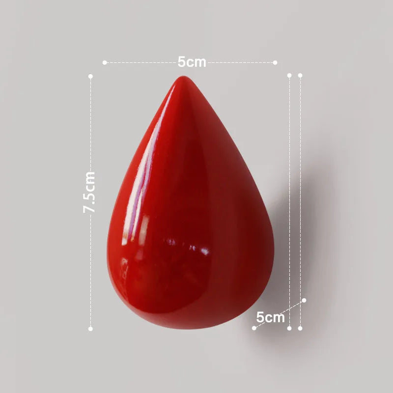 1pc Resin Water Droplet Hook Wall Water Droplet Hook Fitting Room Coat Hook Wall Decor Home Accessories Drilling Installation
