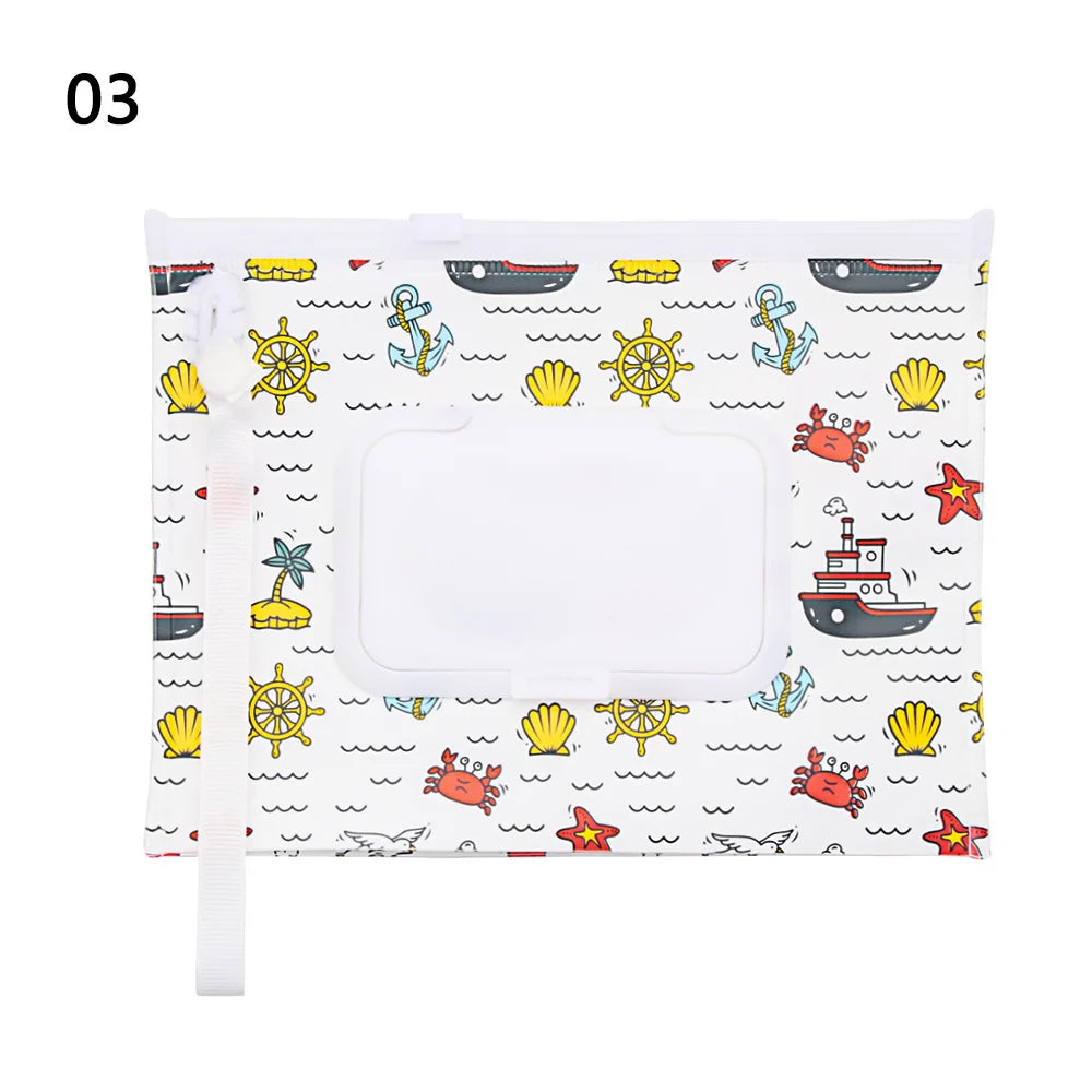 New Baby Wet Wipe Pouch Flip Cover Wipes Holder Case Reusable Tissue Box Refillable Carrying Case Portable Stroller Accessories