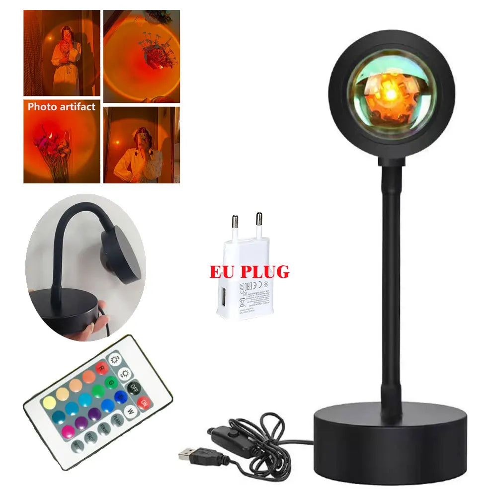 Sunset Lamp Night Light Multi Colors Sunset Projector Smart Life Remote Mood Party Led Lights Room Decoration Photography Gift