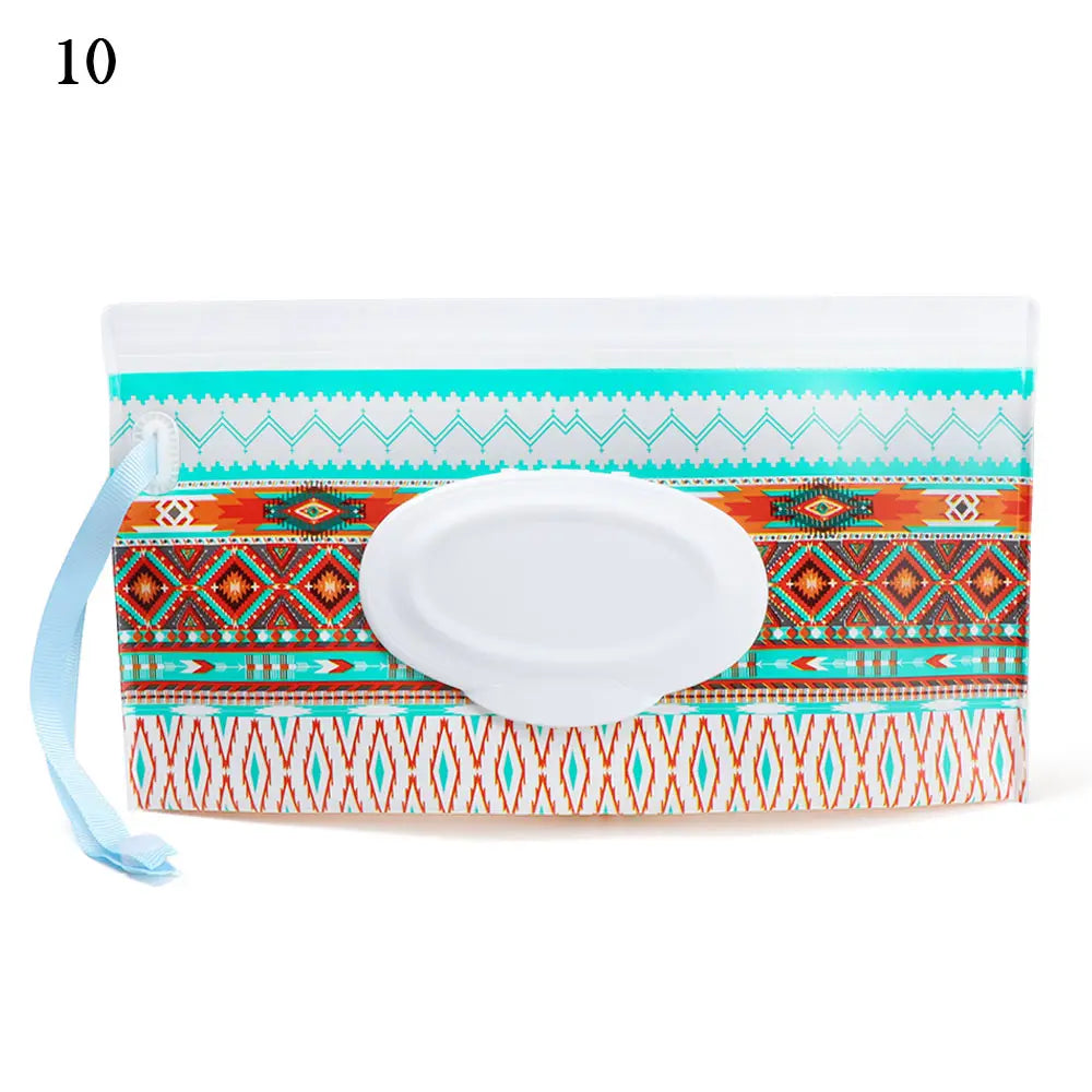 New Baby Wet Wipe Pouch Flip Cover Wipes Holder Case Reusable Tissue Box Refillable Carrying Case Portable Stroller Accessories
