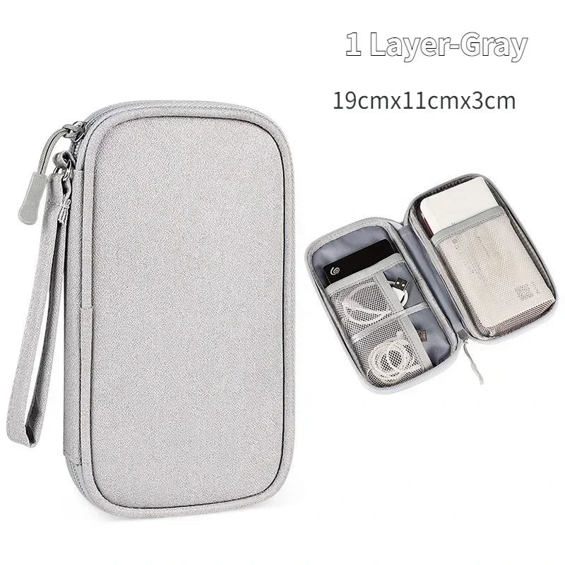 Multi-layer Digital Accessory Storage Bag Dust Proof Power Supply Hard Disk Protective Cover Power Bank Data Cable Storage Bag