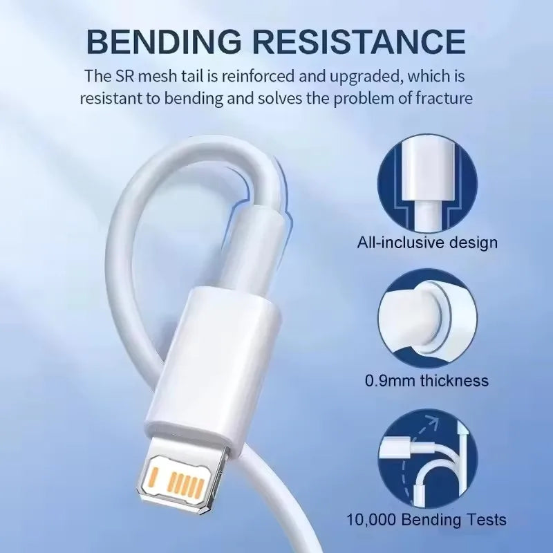 PD 30W Fast Charging USB-C Cable for iPhone 11/12/13 Mini/14 pro Max/X/XR/XS Max/7/8 Plus/SE 2020 Rapid Charge Phone Data Cord