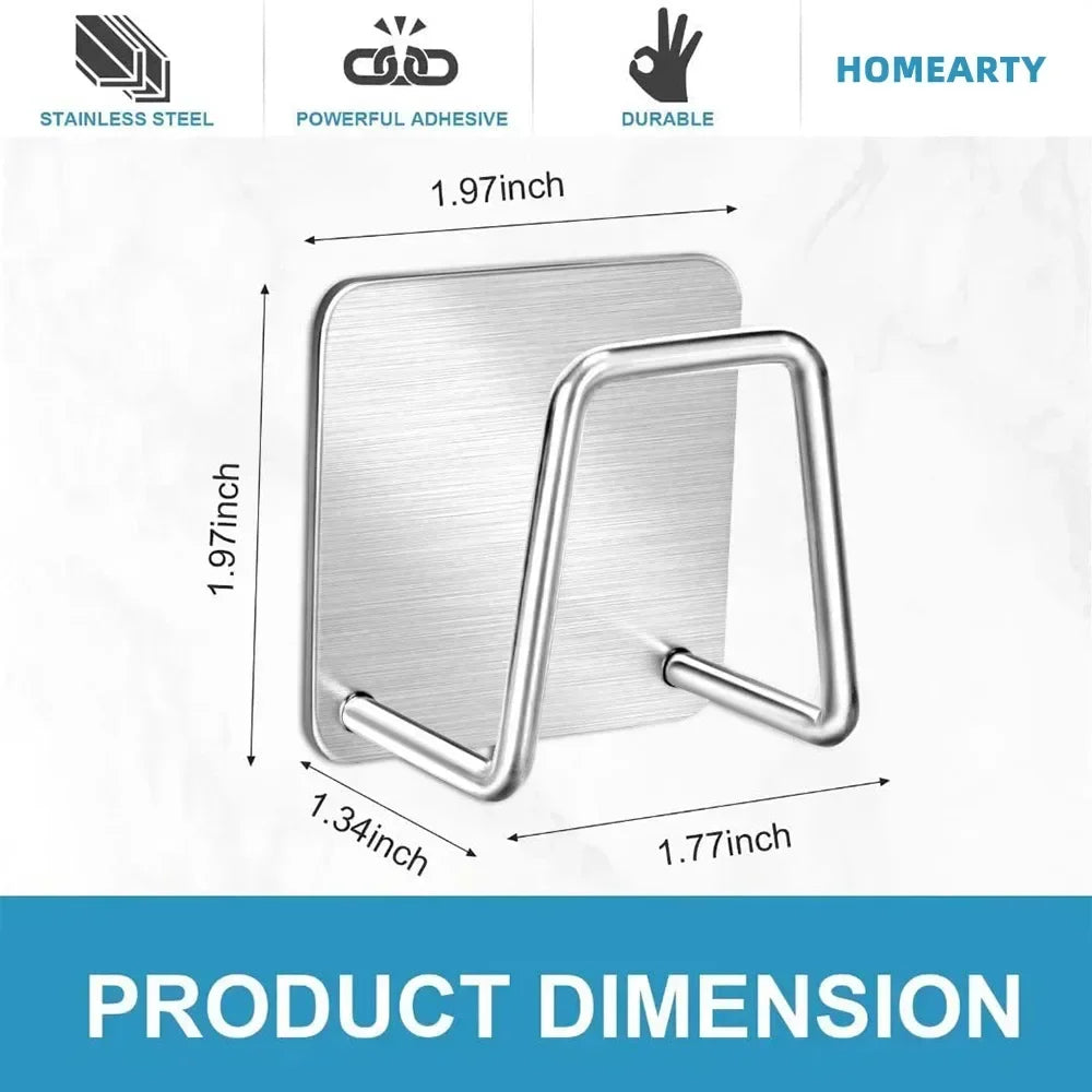Kitchen Sponges Holder Self Adhesive Sink Sponges Drain Drying Rack Stainless Steel Holder Sink Organizer Kitchen Accessories