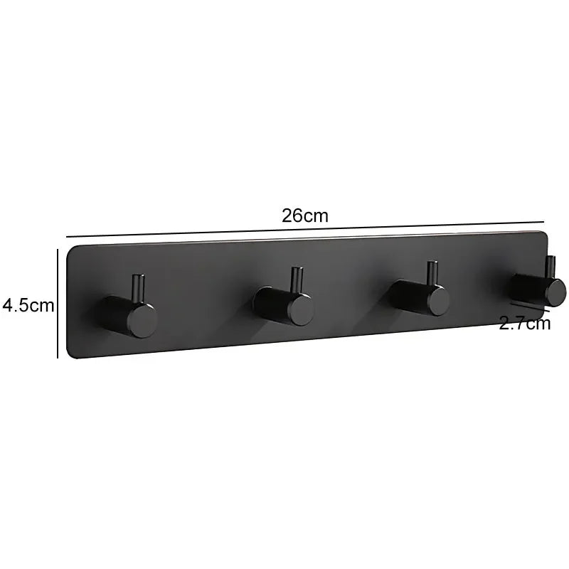Stainless Steel Modern Style Adhesive Hooks for Bathroom Room Kitchen Clothes Hats Clutter Storage