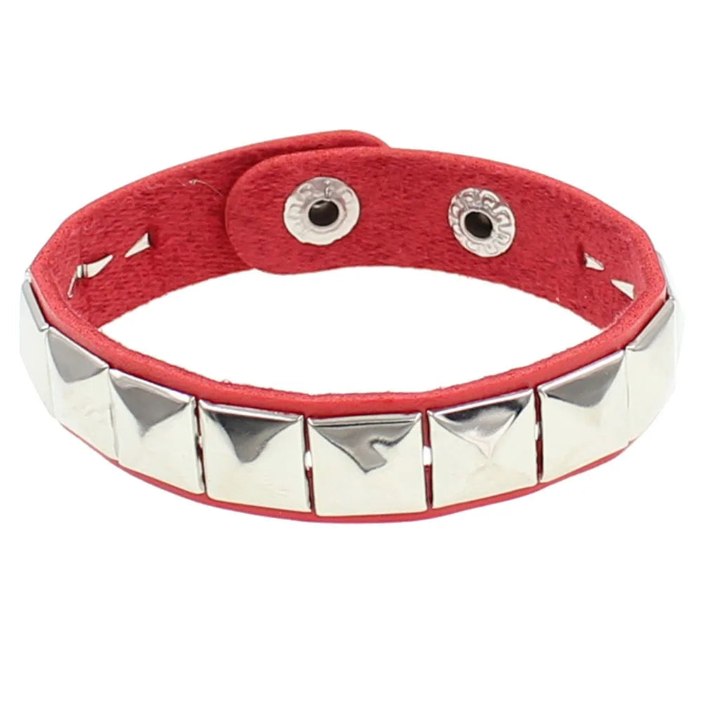 Unique Rivet PU Leather Spiked Studded Bracelet Bangle Gothic Jewelry Rivet Bracelet Punk Cuff Wrap Men Women Metal Wristband