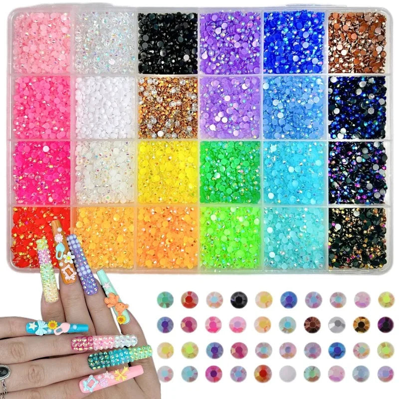 Minimalist Shiny Half-round Rhinestone Nail Art Accessories 3mm Flat-back Resin Nail Rhinestones, DIY Nail Craft Decorations