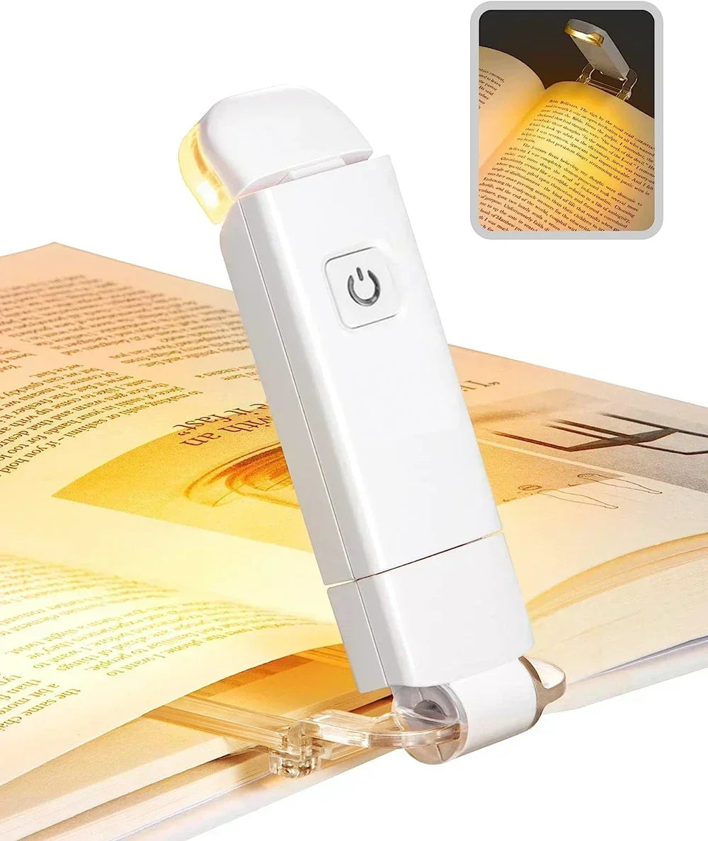 Rechargeable Book Light for Reading in Bed,3 Colors Light,1800K-6000K Clip on Reading Lamp,Eye-Caring Bookmark Light for Kids