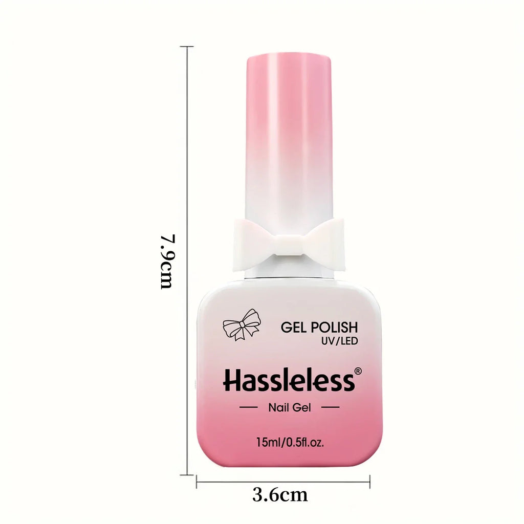Hassleless 15ml Glass Bottle, Nude Pink Clear Nude Nail Polish, 2026 New Trendy Pink Gel Nail Polish.