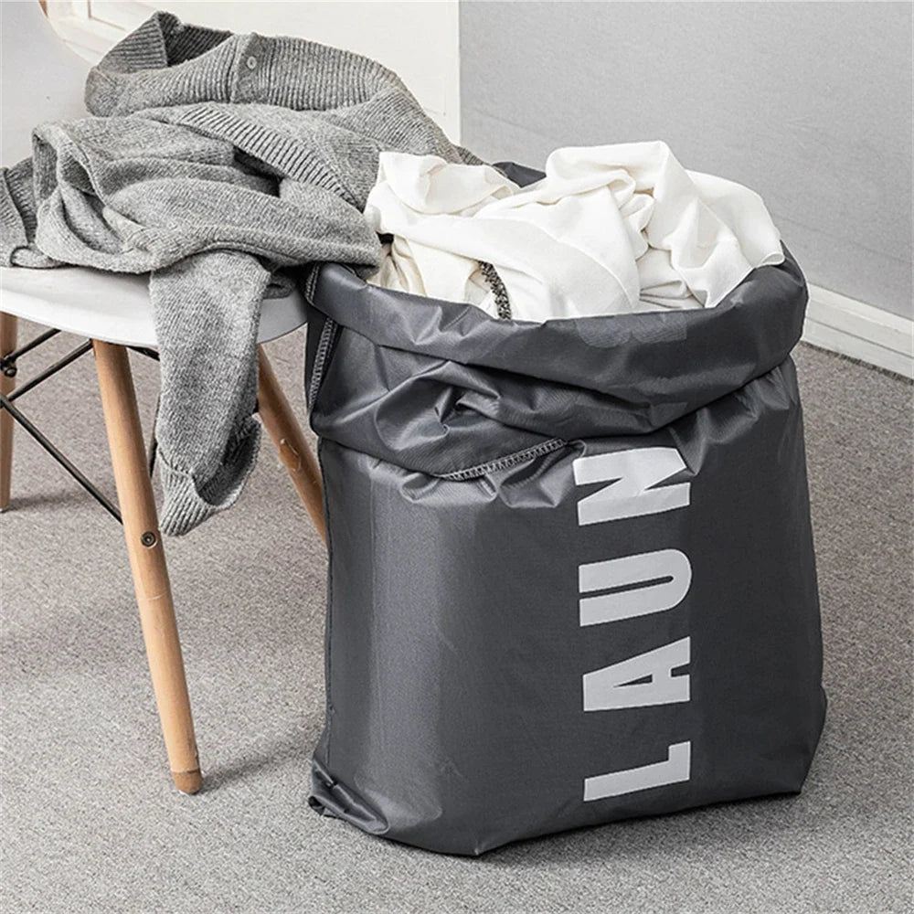 Grey High-capacity Laundry Bag Travel Storage Pouch Machine Washable Dirty Clothes Organizer Drawstring Bag Bathroom Accessories