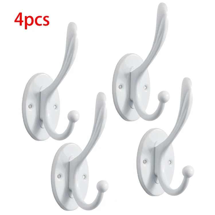 2/4pcs metal wall hooks, wall-mounted aluminum material hooks - Easy to install, adhesive type, suitable for clothes, hats.
