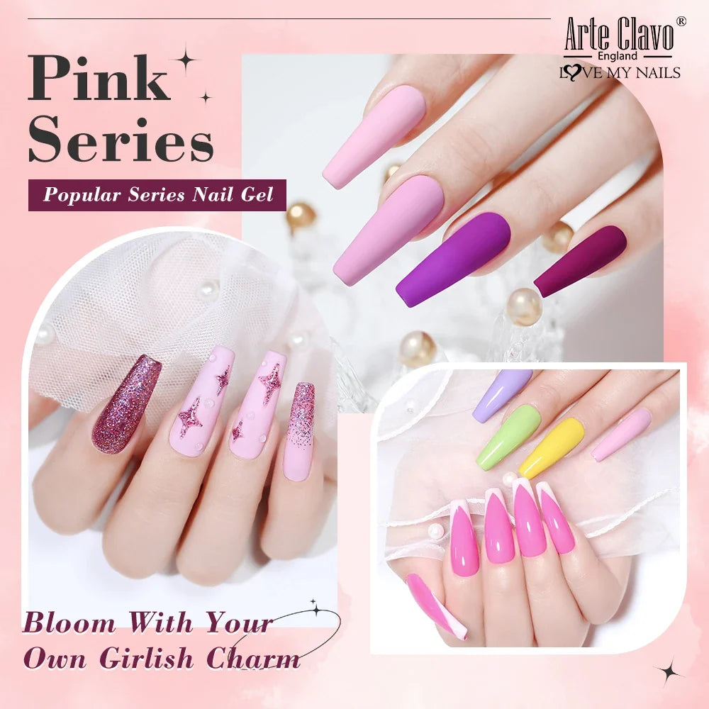 Arte Clavo HEMA TPO FREE 15ml UV LED Gel Nail Polish Soak Off Semi Permanent Daily Wear Universal Color For All Seasons Manicure