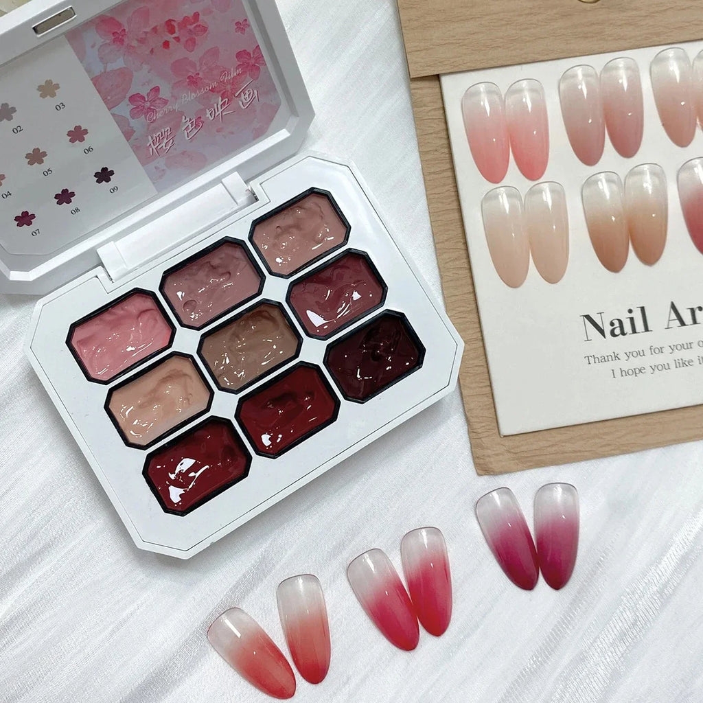 9 Color Painting Gel Nail Polish Nude Pink Painting Gel Smudge Canned High Saturation Popular Semi-solid Nail Polish for Nail Sa