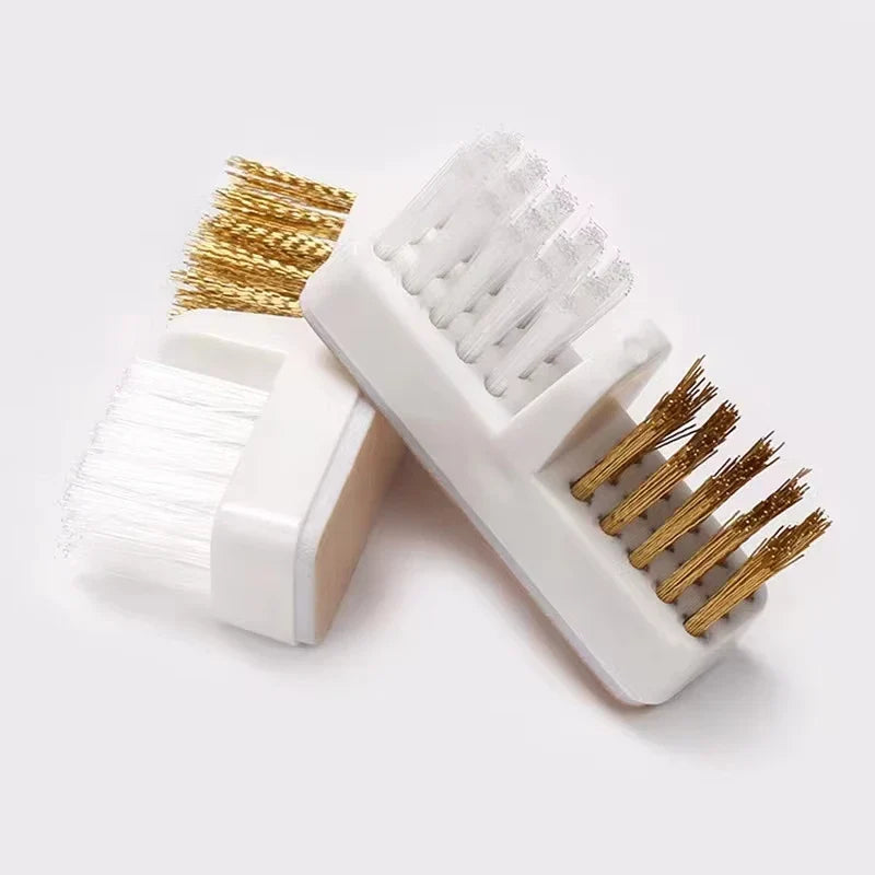 1pcs Electric Nail Grinding Head Cleaning Brush Portable Manicure Drills Bits Cleanser Dual Copper Wire Brush Clean Tools