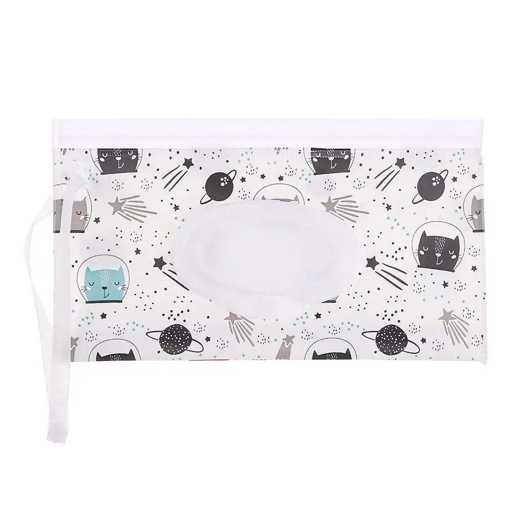 New Baby Wet Wipe Pouch Flip Cover Wipes Holder Case Reusable Tissue Box Refillable Carrying Case Portable Stroller Accessories
