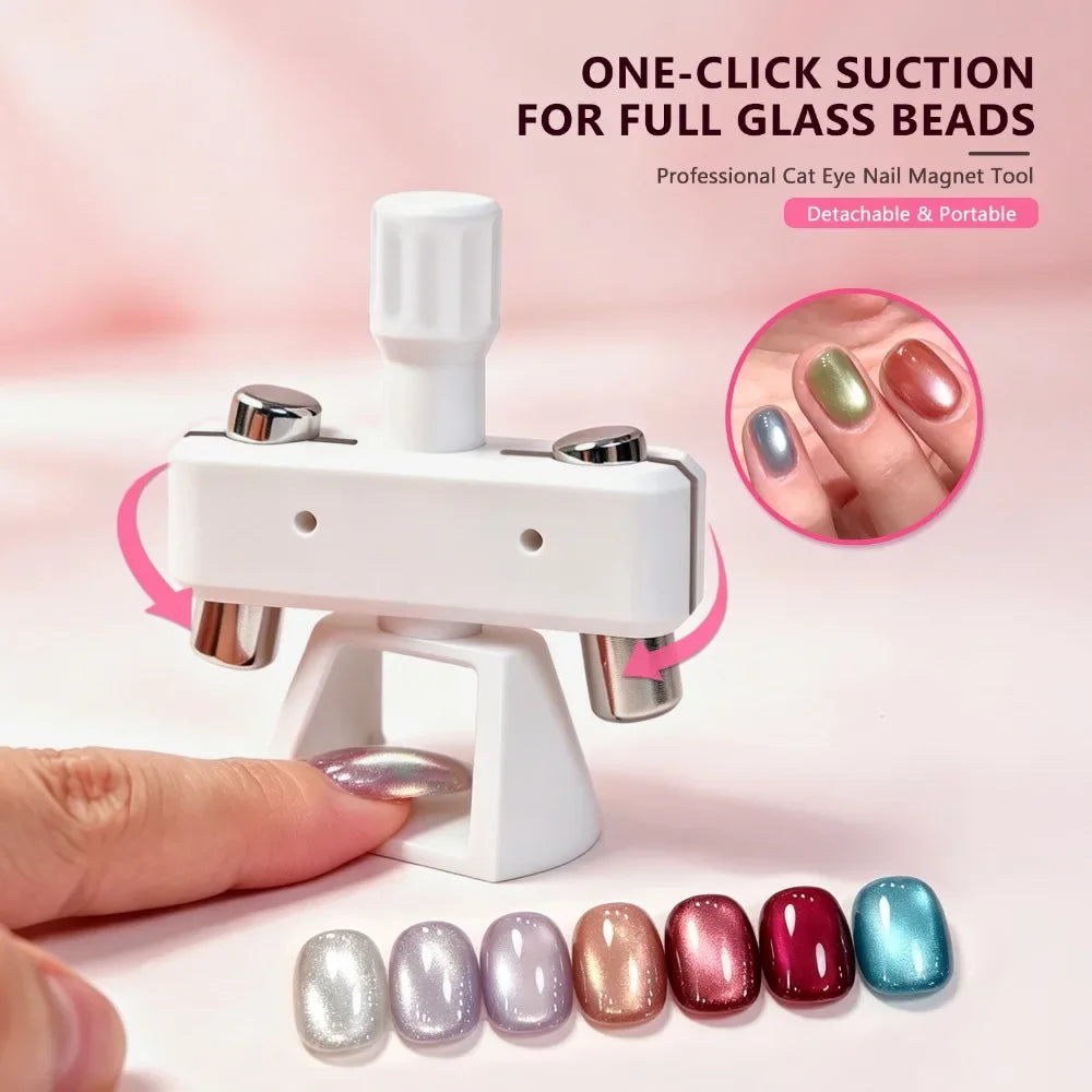 Powerful Automatic Cat's Eye Magnet Rotatable Design Wide Light Bead Glass Pearl Effect Nail Art Magnetic For Gel Nail Polish