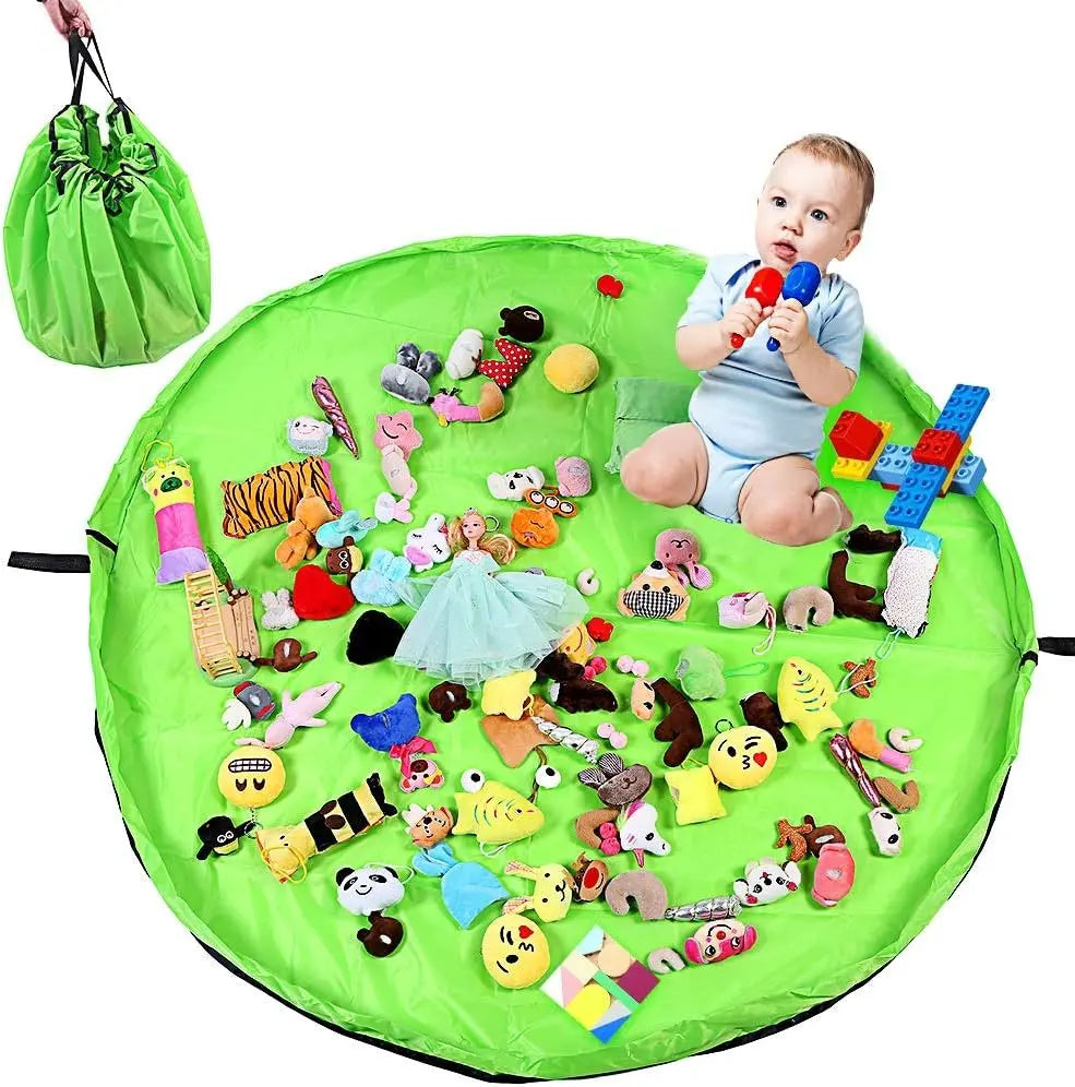 Kids' Toys Storage Bag - Portable Play Mat For Building Blocks Multifunctional Organizer With Carry Handle Christmas Gift