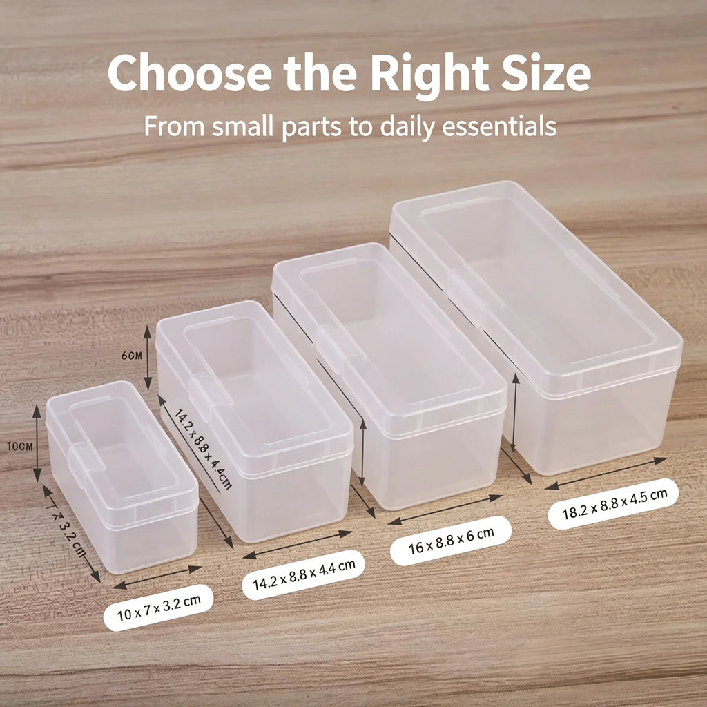 Mini Plastic Box Rectangular Box Translucent Box Jewelry Beads Container Tools Accessories Box Storage Boxes Organizers Case