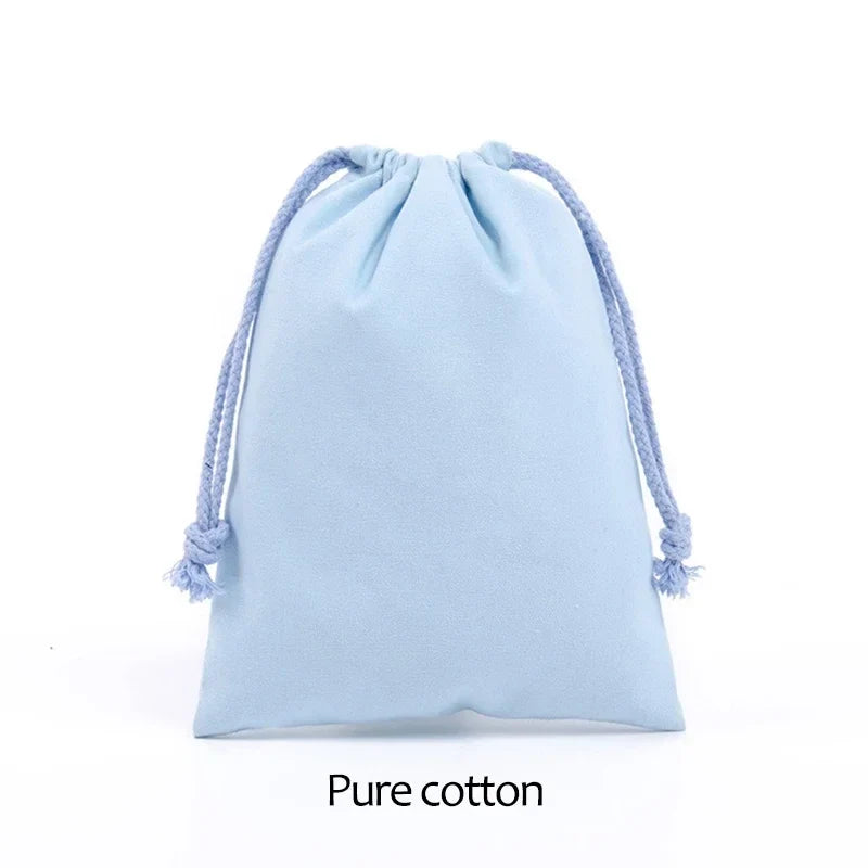 Cotton Cloth Gift Packaging Bag Drawstring Storage Bags White Canvas Bags for Candy Reusable Pouch Home Sundries Organize Sacks