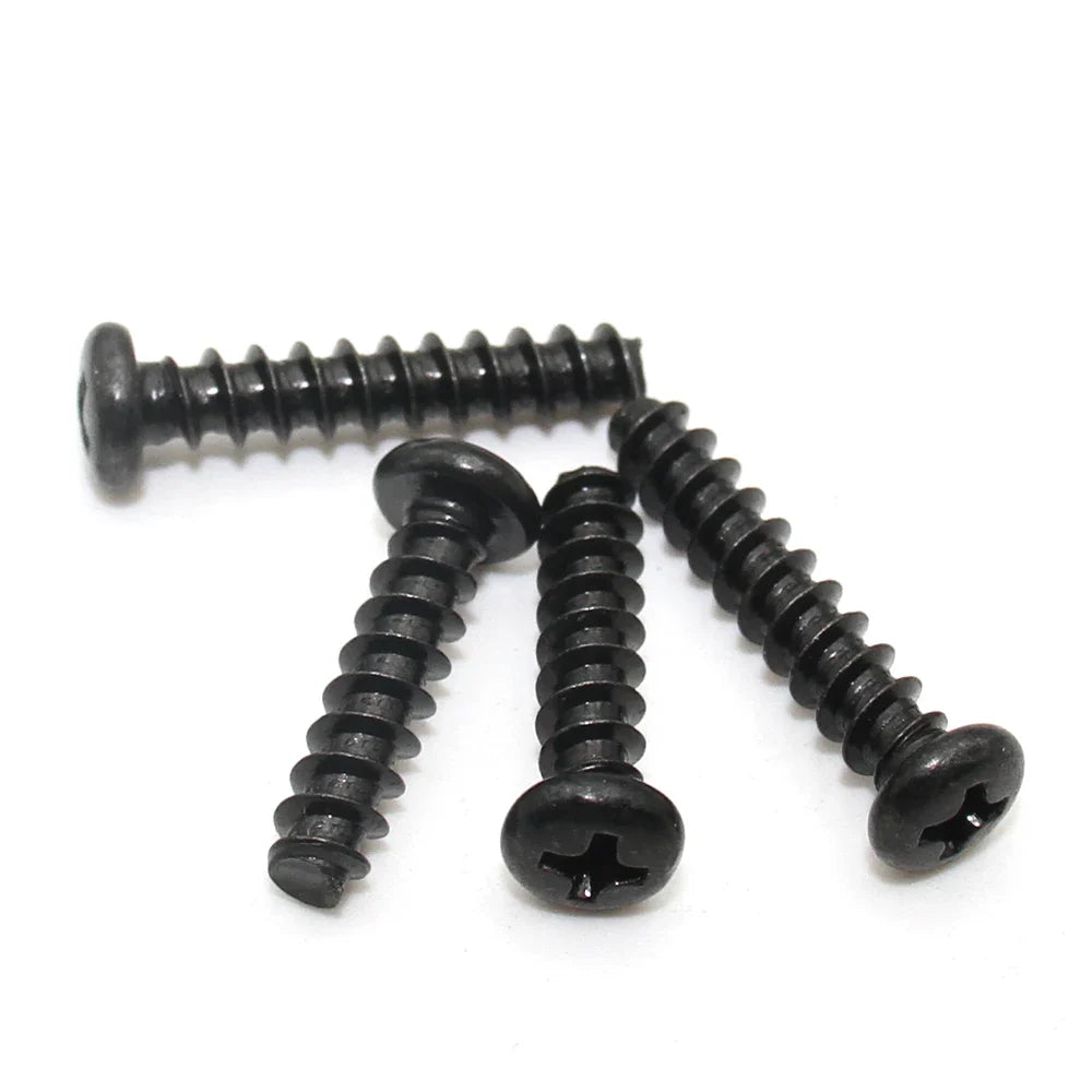 M1 M1.2 M1.4 M1.5 M2 M2.3 M2.6 M3 M3.5 M4 M5 250pcs Black Carbon Steel  Mini Phillips Cross Recessed Pan Head Self-tapping Screw