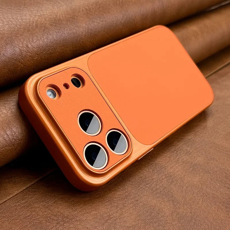 New Luxury Upgrade Can Immediately Become 17 Series Orange Retro Phone Case For iPhone 17 Air 16 15 14 13 12 11 Pro Max