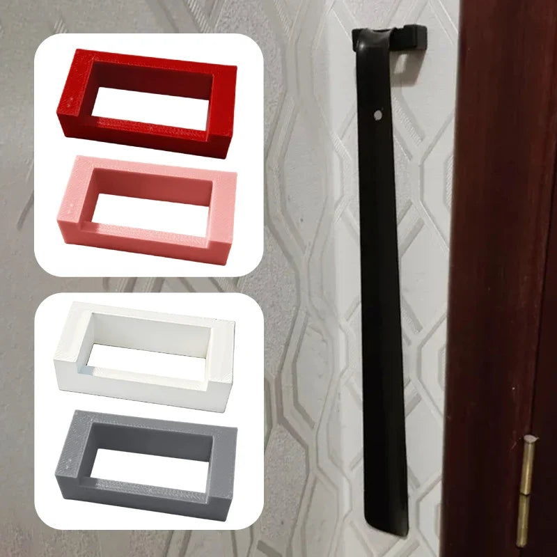 Home Storage Shoe Horns Hook Wall-mounted Shoe Horns Storage Holder Self-adhesive Saves Space Easy Wear Shoe Spoon Helper