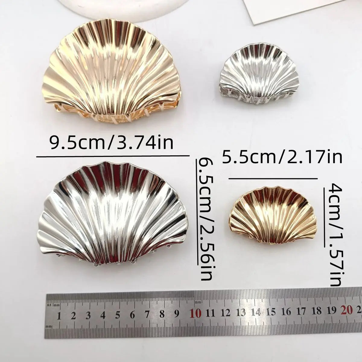 1/2 PCS Metal Irregular Texture Shell Shape Hair Claw Clips for Women Girls Hairclip Ponytail Hair Pins Fashion Hair Accessories