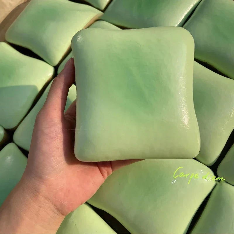 Sticky Cube Slow‑Rising Squishy Toy, PU Ultra‑Wet Soft Tacky Hand‑Feel Fidget Toy, Decompression Stress Relief Squeeze Toy