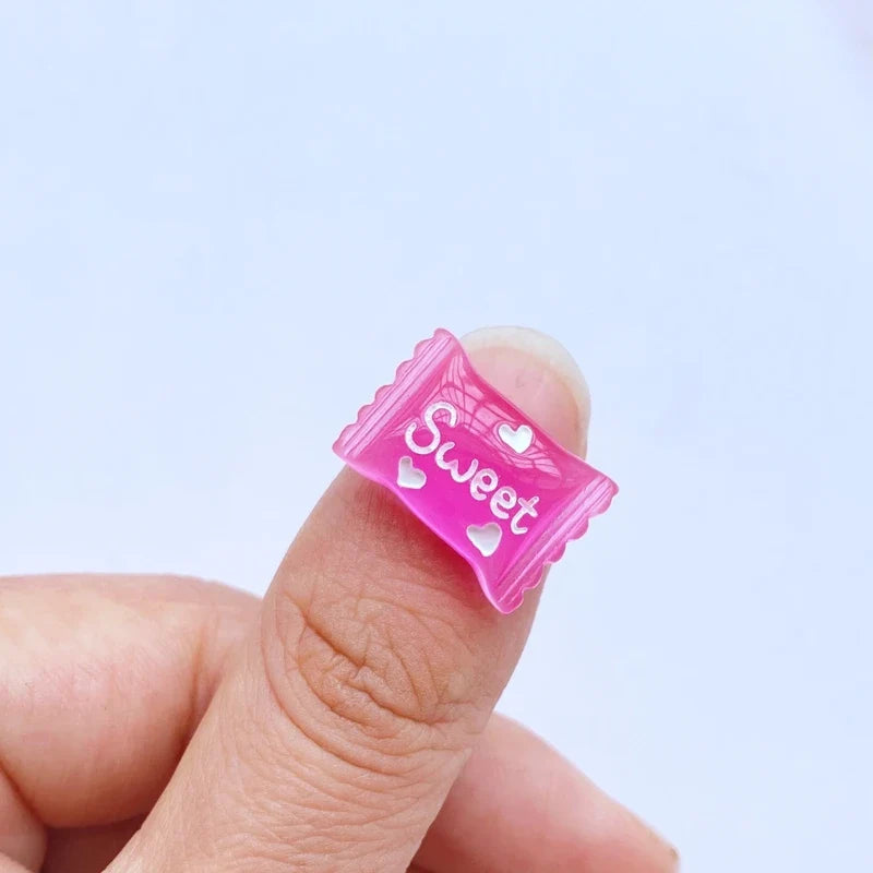 20pcs Cute Mini Cartoon Transparent Candy Nail Rhinestones Gems Glitter Nail Art Jewelry Manicure Nail Decoration Accessorie