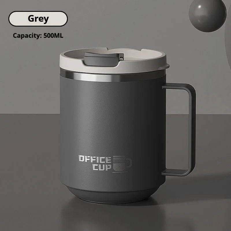 480ML  Stainless Steel Double Wall Insulated Coffee Mug With Handle Keeps Cold and Heat Thermal Mug Leak-proof Drinking Cup