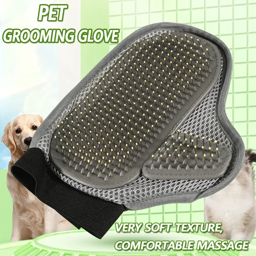 1Pc Pet Grooming Glove Hair Removal Brush Cat Dog Fur Hair Deshedding Gentle Efficient Dog Combs Pet Bathing Massage Products