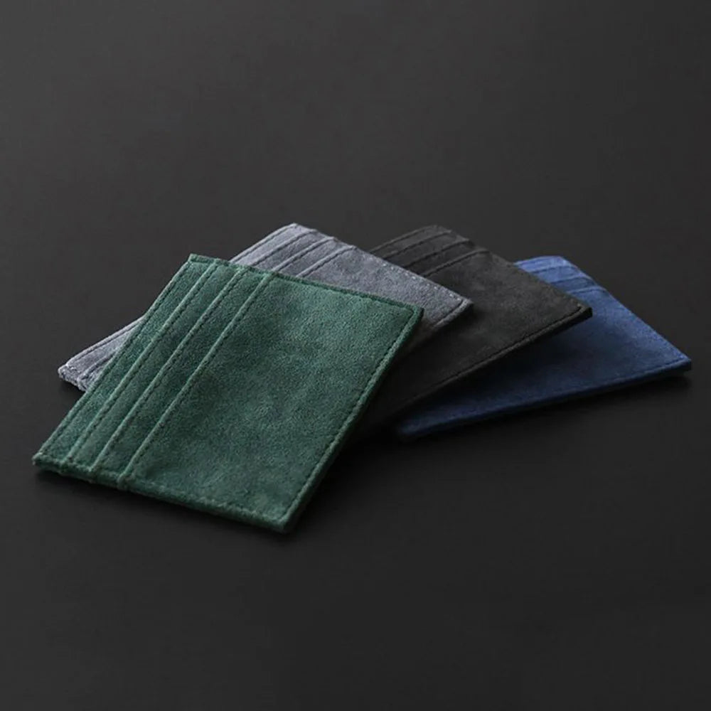 Suede Leather Small Man Purses Solid Color Zipper Wallets Coin Pocket Male Wallet Men Card Holder Mini Slim Credit Bank Card