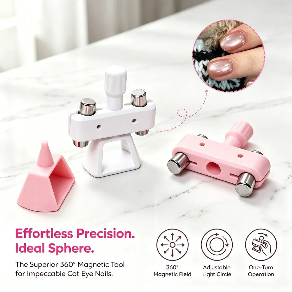 Powerful Automatic Cat's Eye Magnet Rotatable Design Wide Light Bead Glass Pearl Effect Nail Art Magnetic For Gel Nail Polish