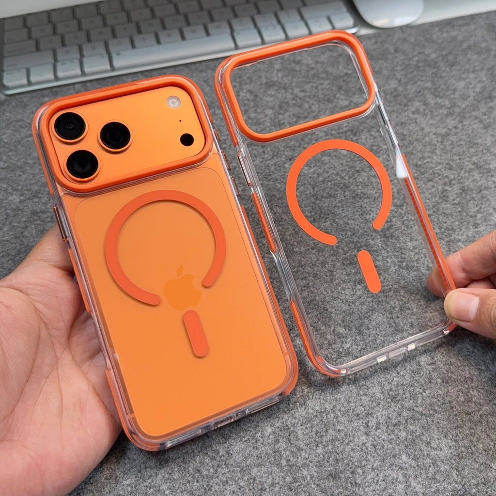 For iPhone 12 13 14 15 16 17 18 Pro Max Plus for Magsafe Case Luxury Transparent Acrylic TPU Hybrid Armor Cover for iPhone 18Pro
