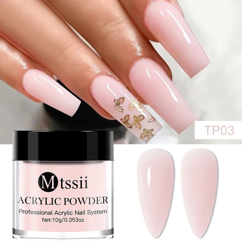 10ml Acrylic Powder White Clear Pink Nude Acrylic Nail French Manicure Powder for Acrylic Nail Extension&Carving Nail Art Powder