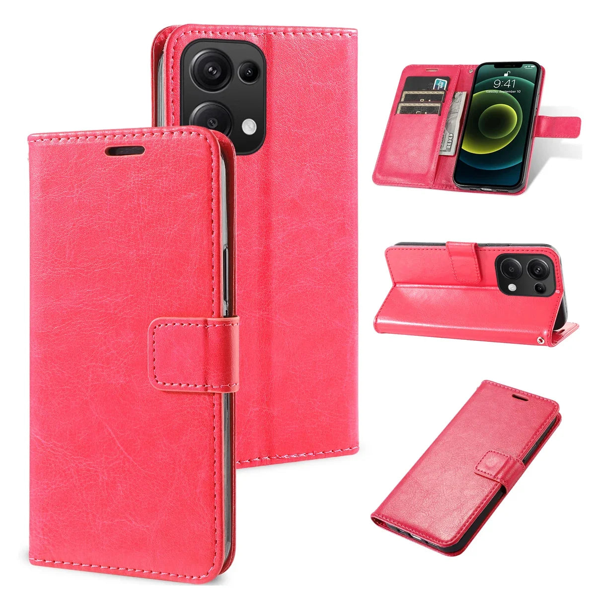 Magnetic Leather Wallet Case for iPhone 11 12 13 14 15 16 17 Pro Max Mini XR XS 8 7 6s 6 Plus SE 2020 5S Flip Card Holder Cover