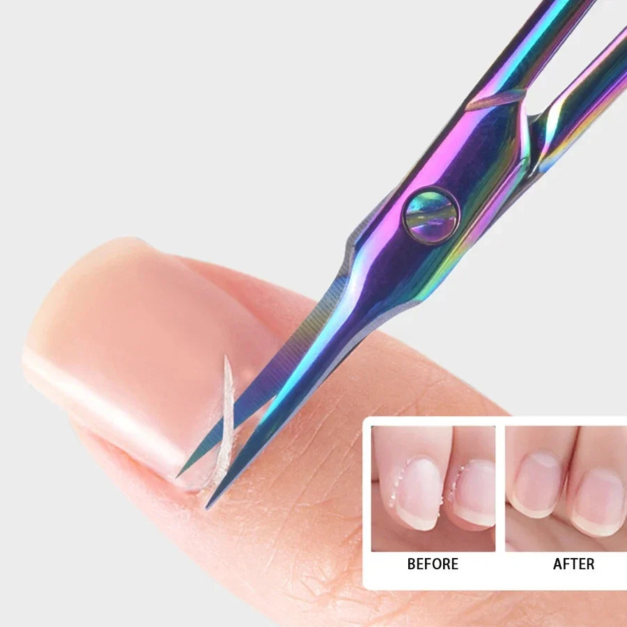 Cuticle Scissors Trimmer for Manicure and Pedicure Curve Blade Precise Pointed Tip Grooming Kit for Nail Art Extra Fine Cuticle