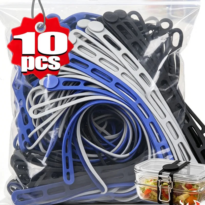 54cm Reusable Silicone Elastic Band Lid Straps for Pot Lid Holder Lunch Box Strap Elastic Bands Outdoor Tableware Storage Tools