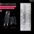 60/240/300 Pcs Sandwich Nail Forms 15 Size Oval Extension Dual Form No Paper Forms Needed For Easy Nail Extensions
