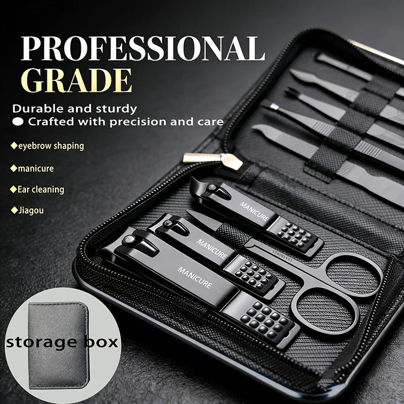 6/9 Pcs Portable Nail Clipper Multi Kit with Cuticle Trimmer Toenail Scissors Ear Nail File Tweezers Suitable for Travel Home
