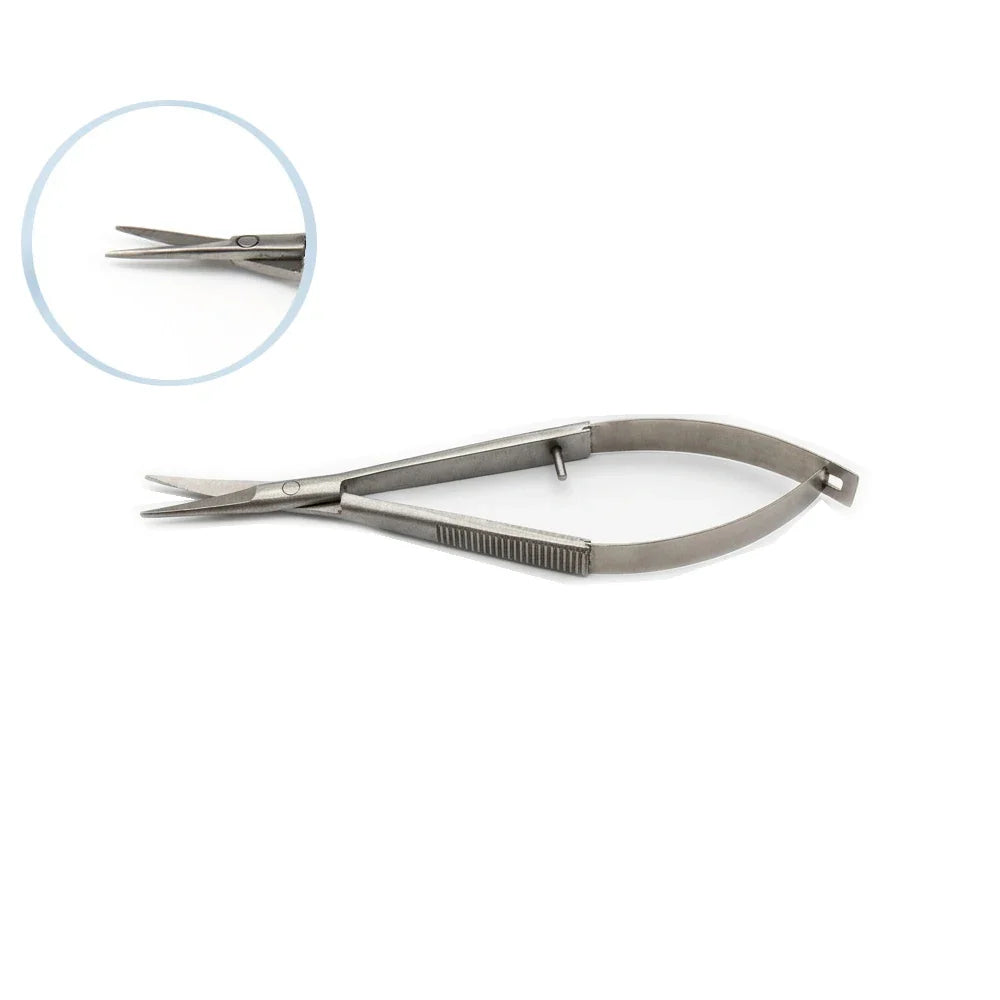 12cm Stainless Steel Spring Action Eyebrow Scissors Precision Facial Hair Trimmer Nipper Ergonomic Makeup Grooming Beauty Tools