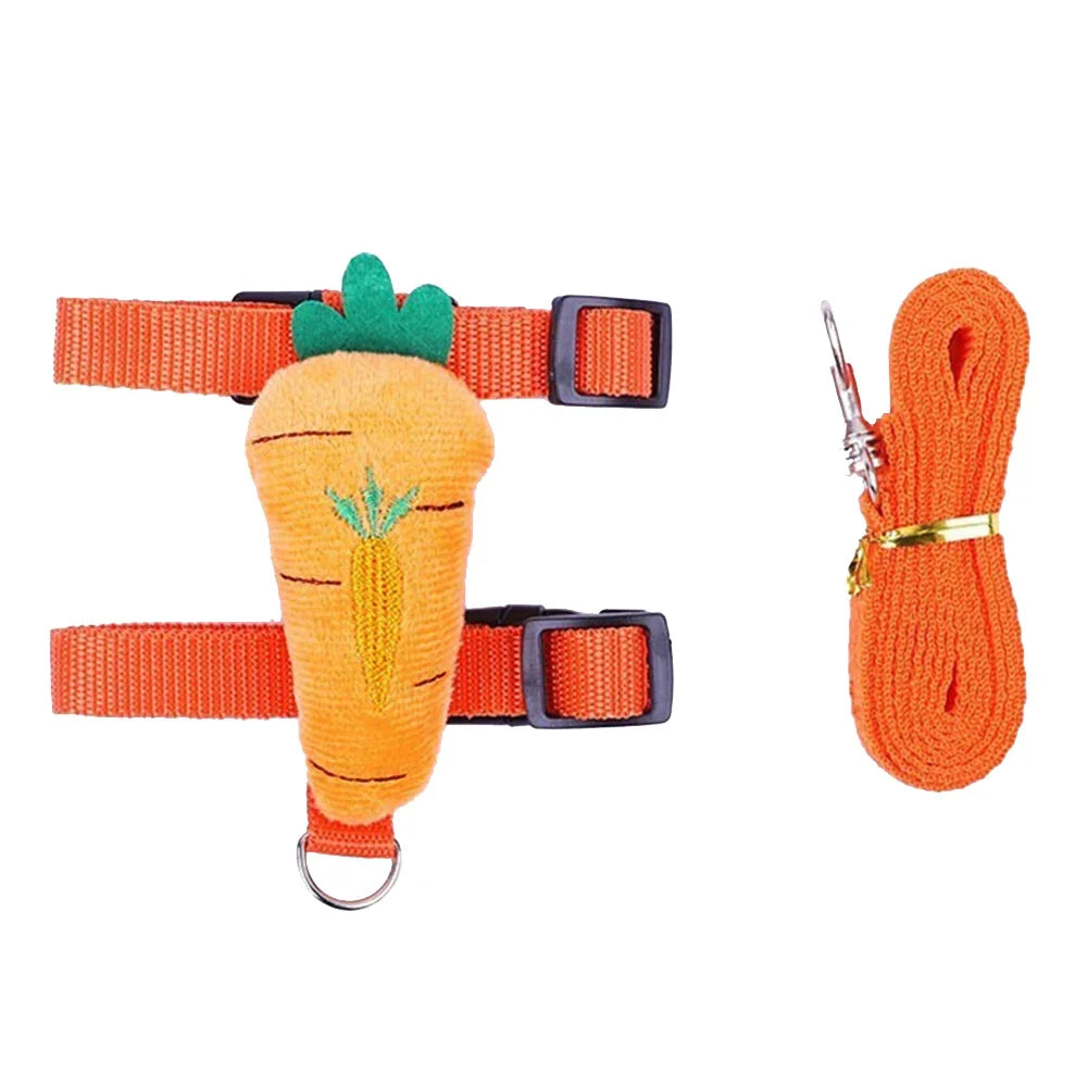 Rabbit Cat Harness and Leash Set Adjustable Pet Lead Leash for Small Animals Ferrets Piggies Hedgehogs Outdoor Walking