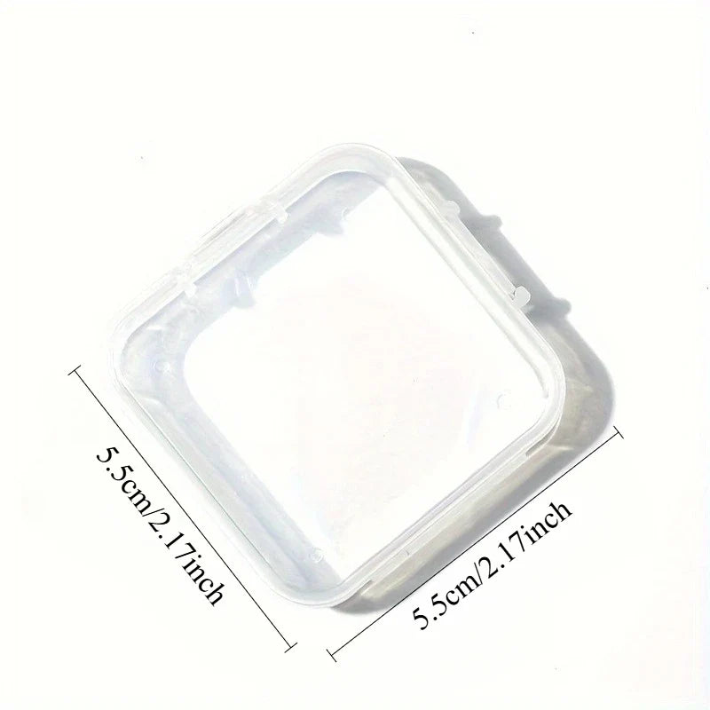 Cosmetic Powder Puff Empty Storage Box Square Design Dust-proof Small Travel Portable Clear Cosmetic Box with Cover
