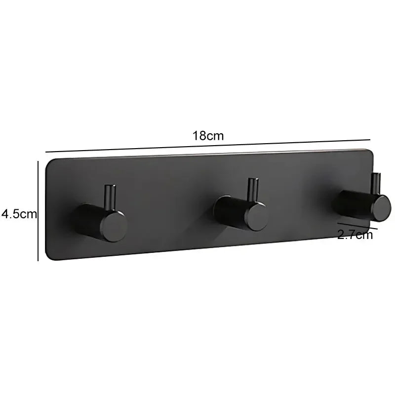Stainless Steel Modern Style Adhesive Hooks for Bathroom Room Kitchen Clothes Hats Clutter Storage
