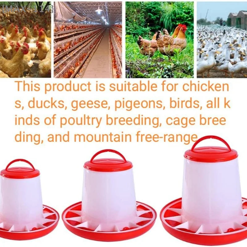 【MAX-114】1-10kg Automatic Chicken Feeder Bucket - Rooster Hen Feeding Device for Farm Animal Poultry Quail Pigeon Supplies【WX】