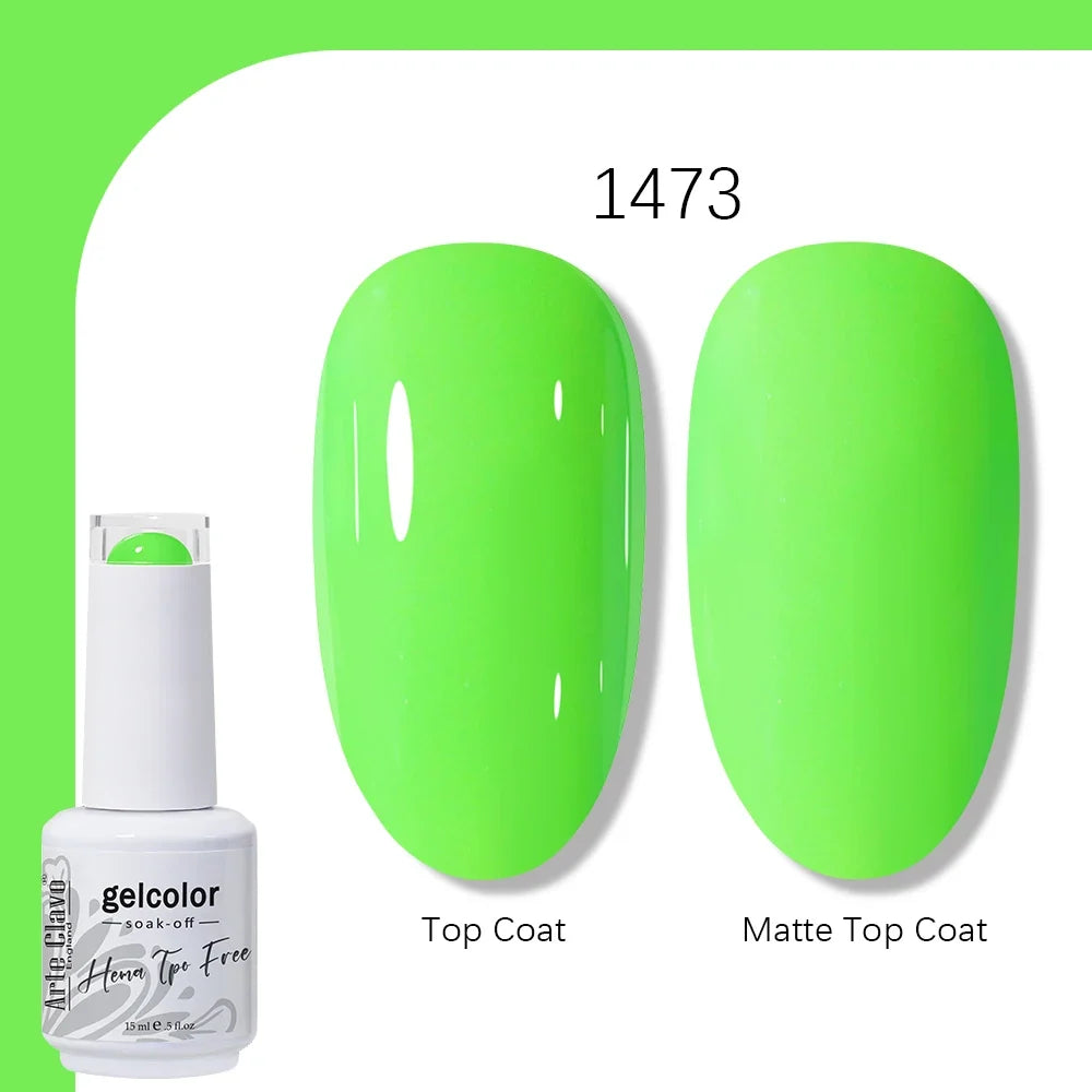 Arte Clavo HEMA TPO FREE 15ml UV LED Gel Nail Polish Soak Off Semi Permanent Daily Wear Universal Color For All Seasons Manicure
