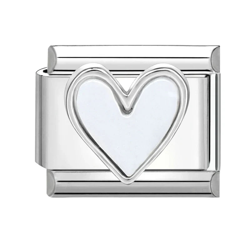 Y2K Romantic Heart Eyes Star Bow Knot Butterfly Zircon Charm Italian Links Fit 9mm Bracelet Stainless Steel Making DIY Jewelry