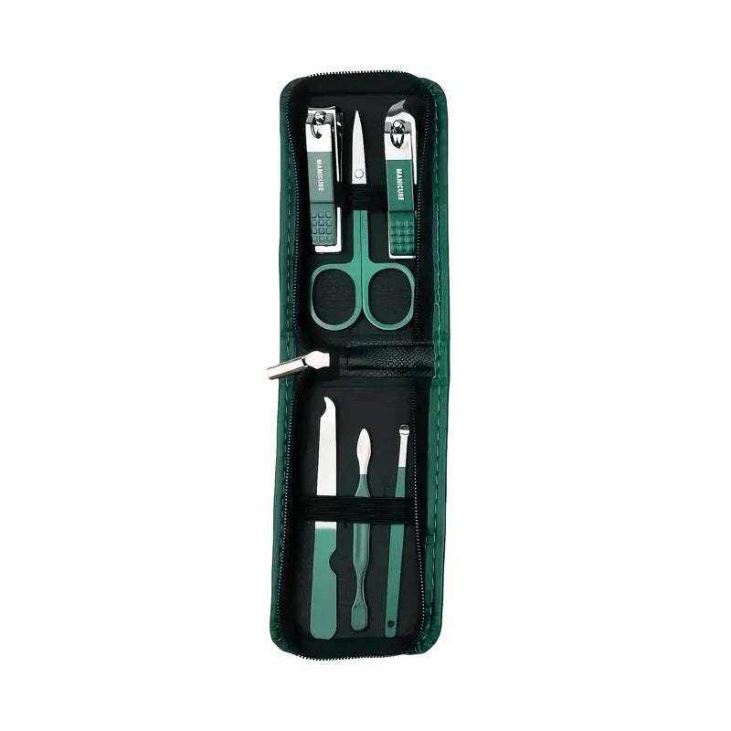 6/9 Pcs Portable Nail Clipper Multi Kit with Cuticle Trimmer Toenail Scissors Ear Nail File Tweezers Suitable for Travel Home